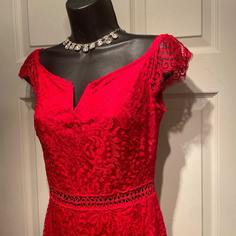 Red lace dress - image 2