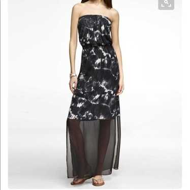EXPRESS Rare Strapless Black and white Maxi Dress… - image 1