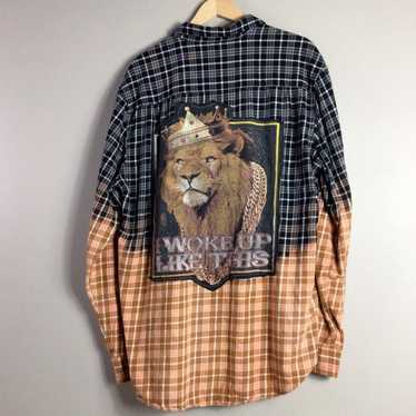 Vintage Foundry Upcycled Woke Beast flannel distre