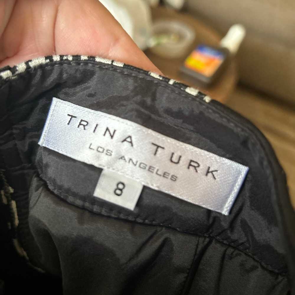 Trina Turk black and white leopard print skirt si… - image 3