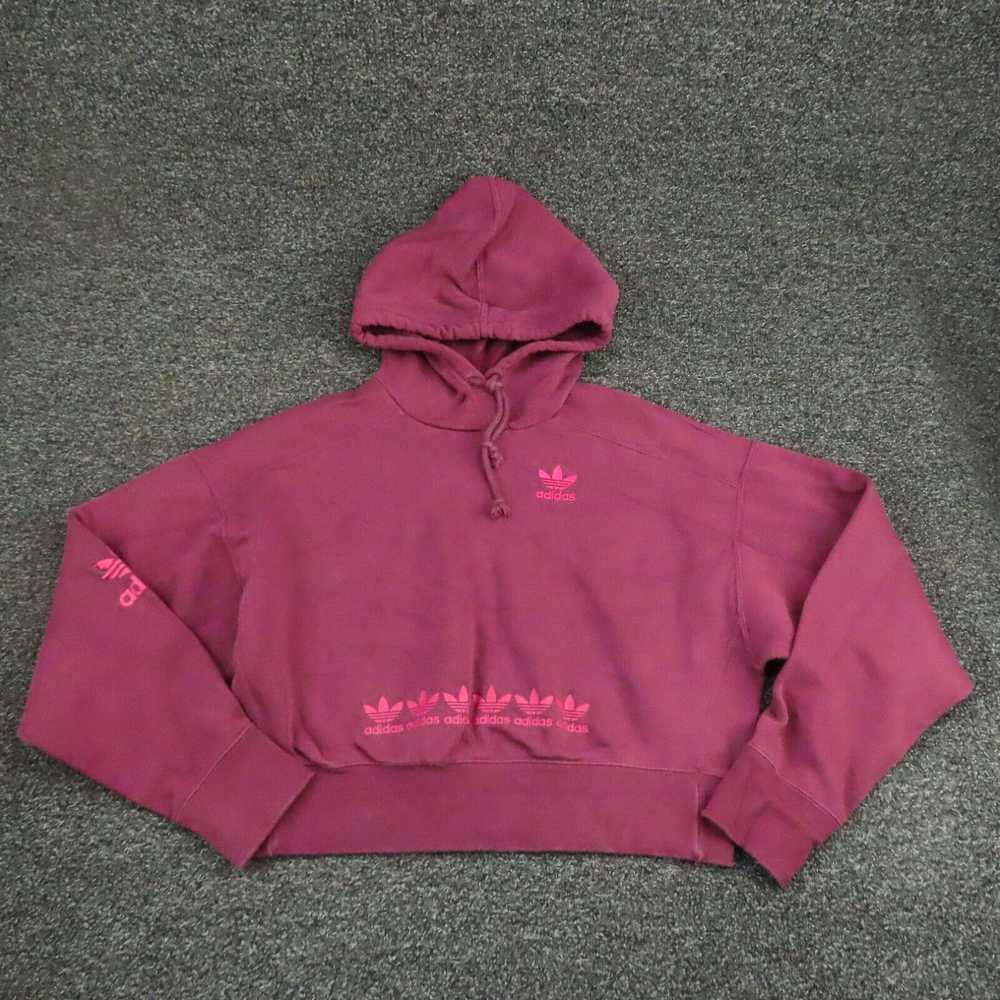 Adidas Adidas Hoodie Womens Small Red Cropped Lon… - image 1