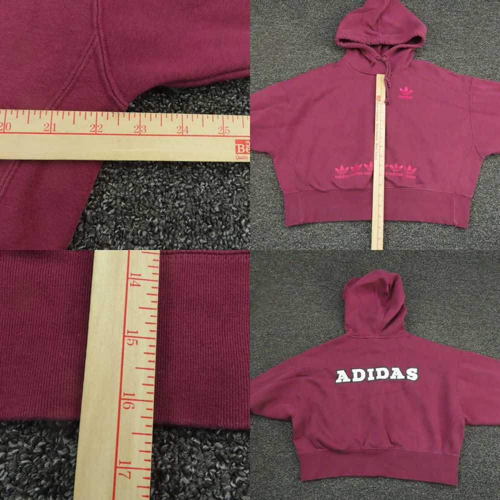 Adidas Adidas Hoodie Womens Small Red Cropped Lon… - image 4