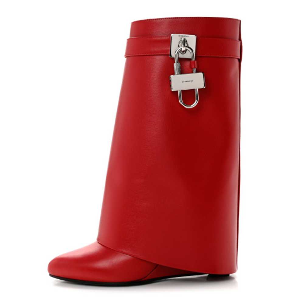 GIVENCHY Calfskin Shark Lock Ankle Boots 36 Red - image 1