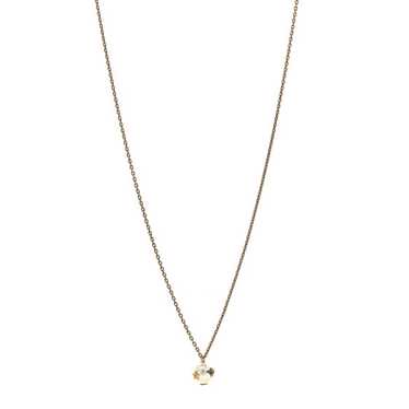 CHRISTIAN DIOR Pearl Logo Heart Necklace Gold - image 1