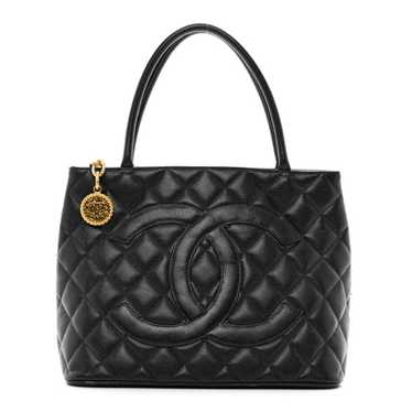 CHANEL Caviar Quilted Medallion Tote Black