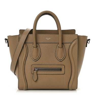 CELINE Drummed Calfskin Nano Luggage Dune