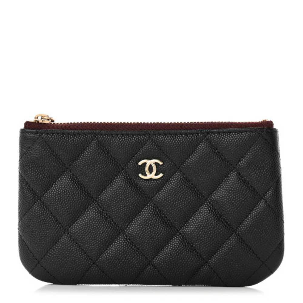 CHANEL Caviar Quilted Small Pouch Black - image 1