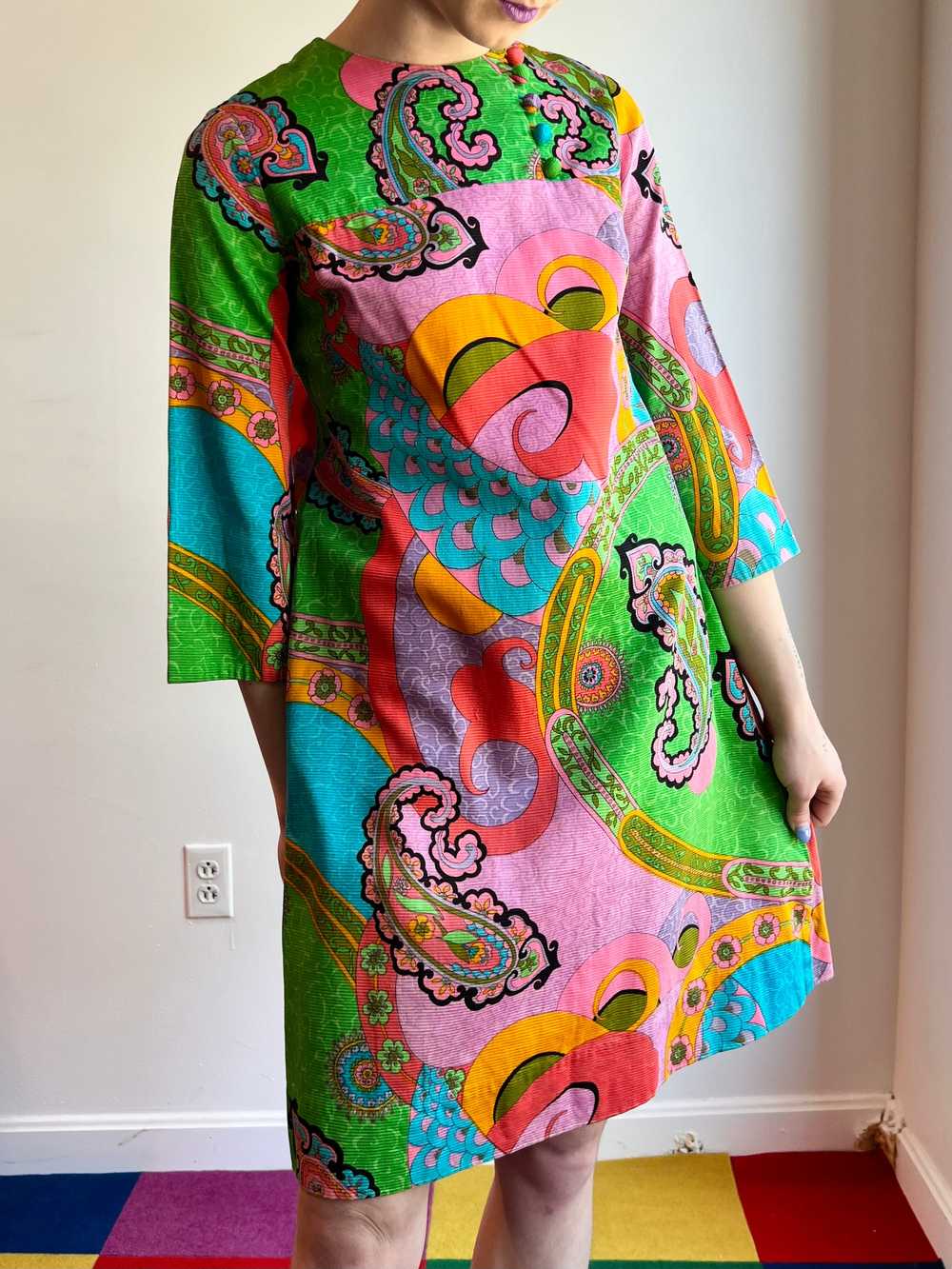 60’s Tori Richards Honolulu Textured Cotton Psych… - image 10