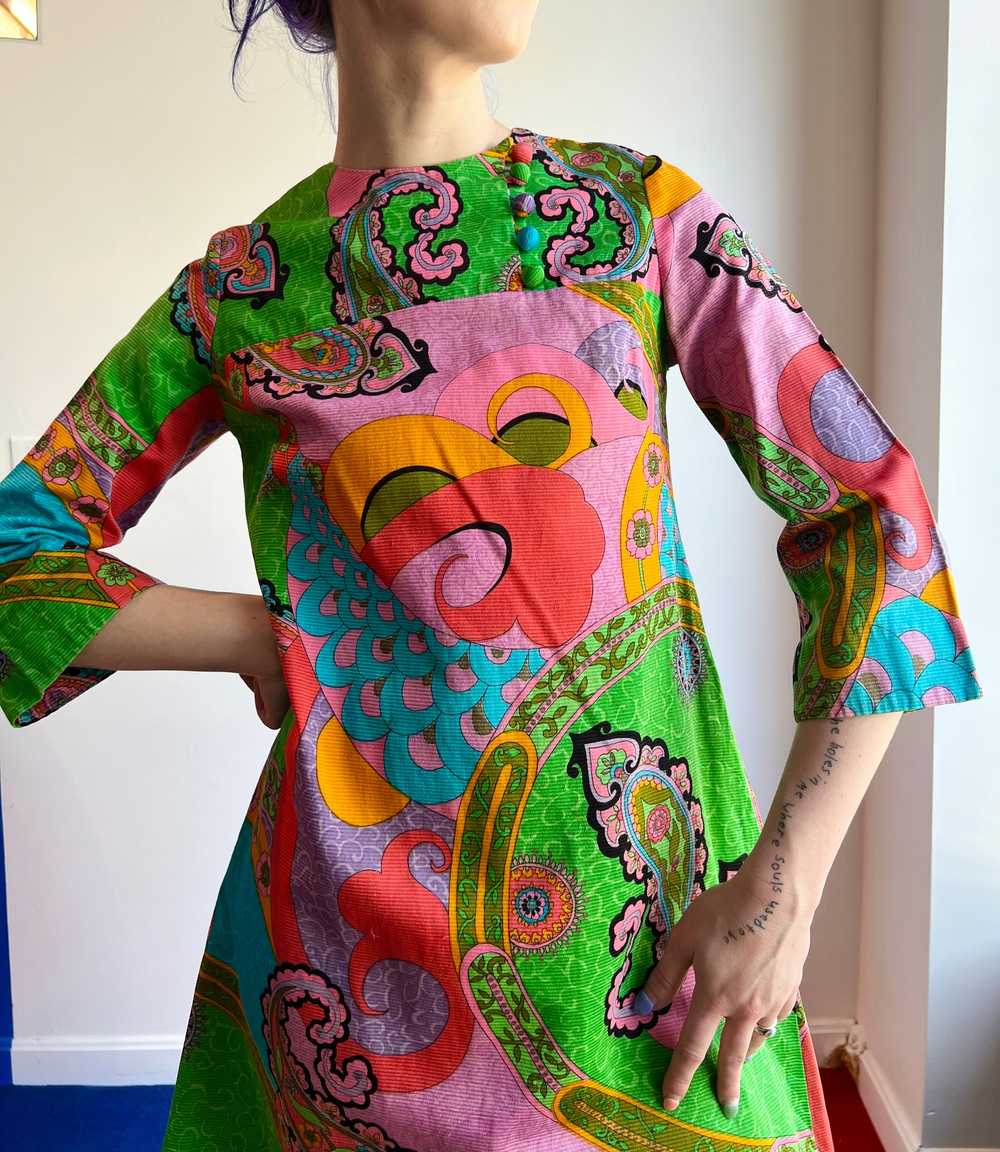 60’s Tori Richards Honolulu Textured Cotton Psych… - image 11