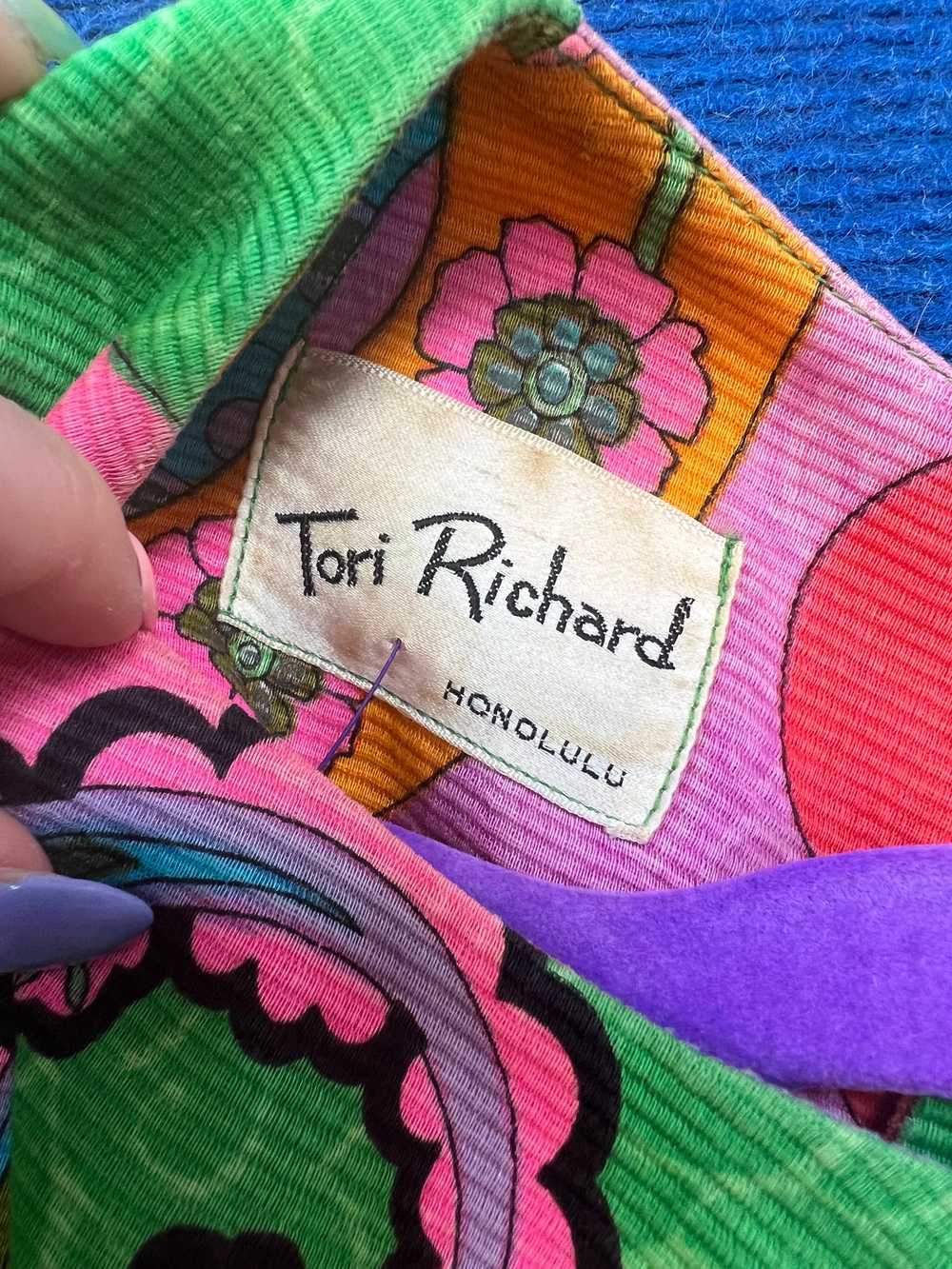 60’s Tori Richards Honolulu Textured Cotton Psych… - image 7