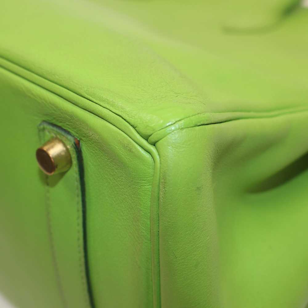 Hermes Hand Bag Birkin35 Light green Leather 4331… - image 10