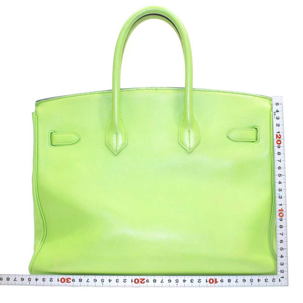 Hermes Hand Bag Birkin35 Light green Leather 4331… - image 2