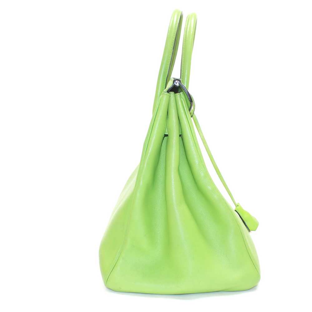 Hermes Hand Bag Birkin35 Light green Leather 4331… - image 4