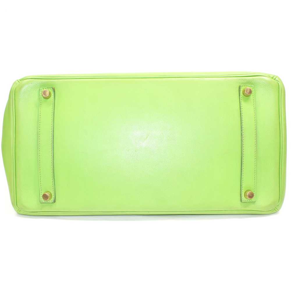 Hermes Hand Bag Birkin35 Light green Leather 4331… - image 5