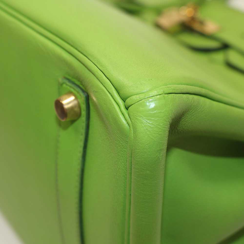 Hermes Hand Bag Birkin35 Light green Leather 4331… - image 8