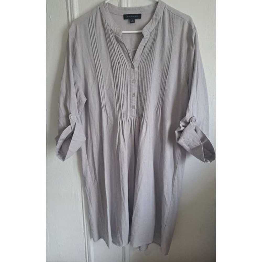 Tahari Womens Large Tab Sleeve Linen Dress Breezy… - image 1