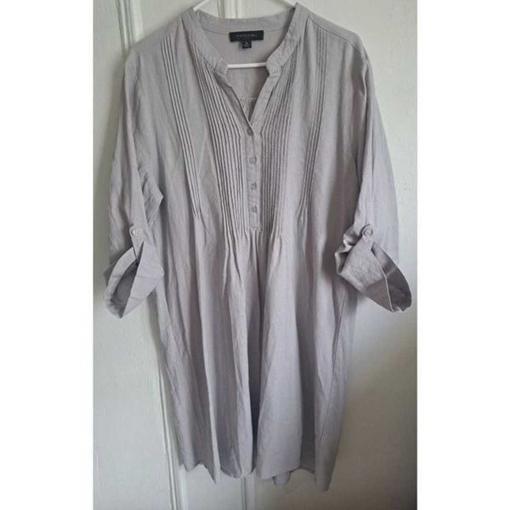 Tahari Womens Large Tab Sleeve Linen Dress Breezy… - image 2