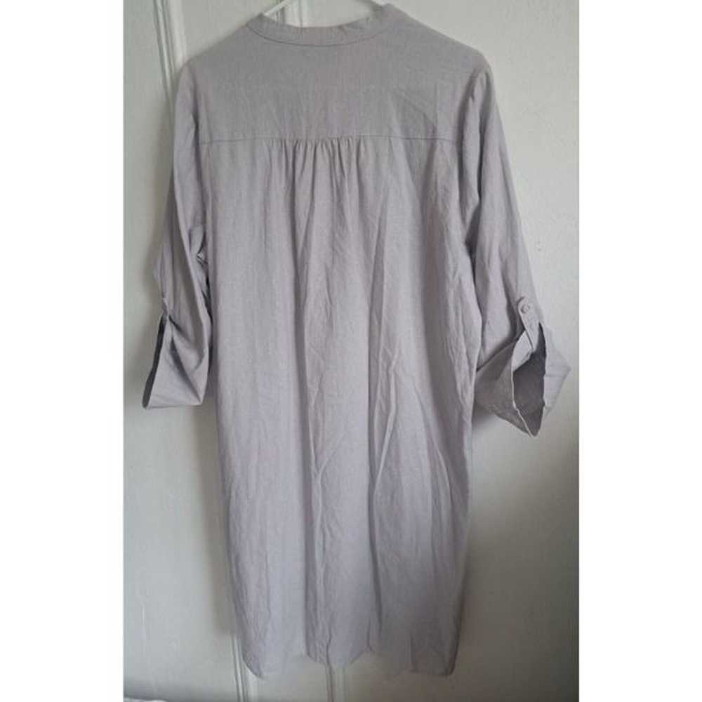 Tahari Womens Large Tab Sleeve Linen Dress Breezy… - image 5