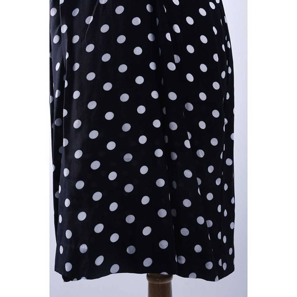 80s Black, Polka Dot Dress, Dotted, White Dots, S… - image 3