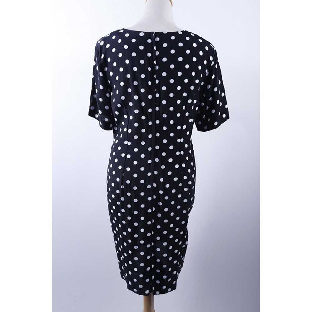 80s Black, Polka Dot Dress, Dotted, White Dots, S… - image 4