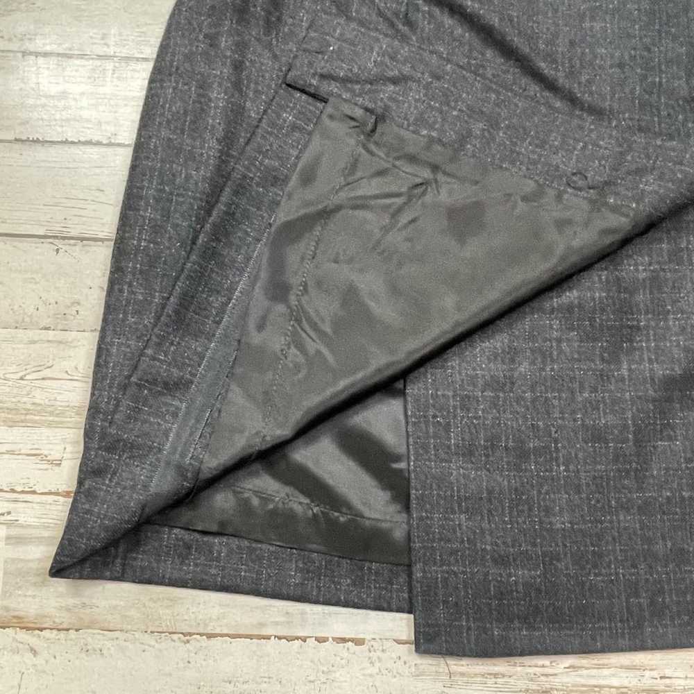 INC Black Charcoal Plaid 100% Wool Short Wrap Ski… - image 3