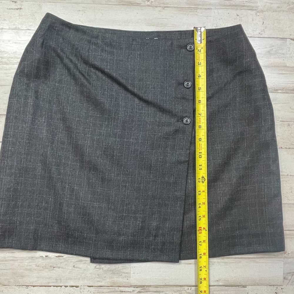 INC Black Charcoal Plaid 100% Wool Short Wrap Ski… - image 6
