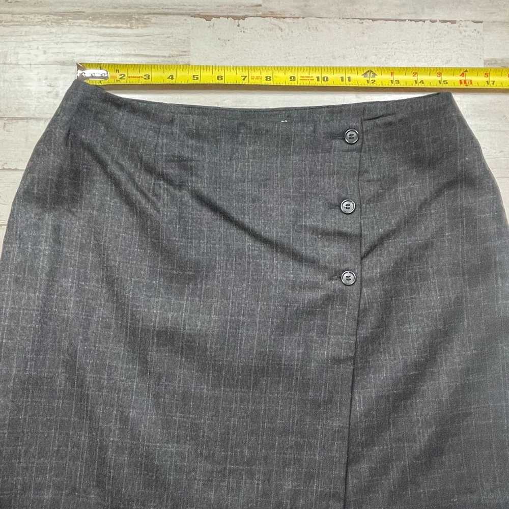 INC Black Charcoal Plaid 100% Wool Short Wrap Ski… - image 7
