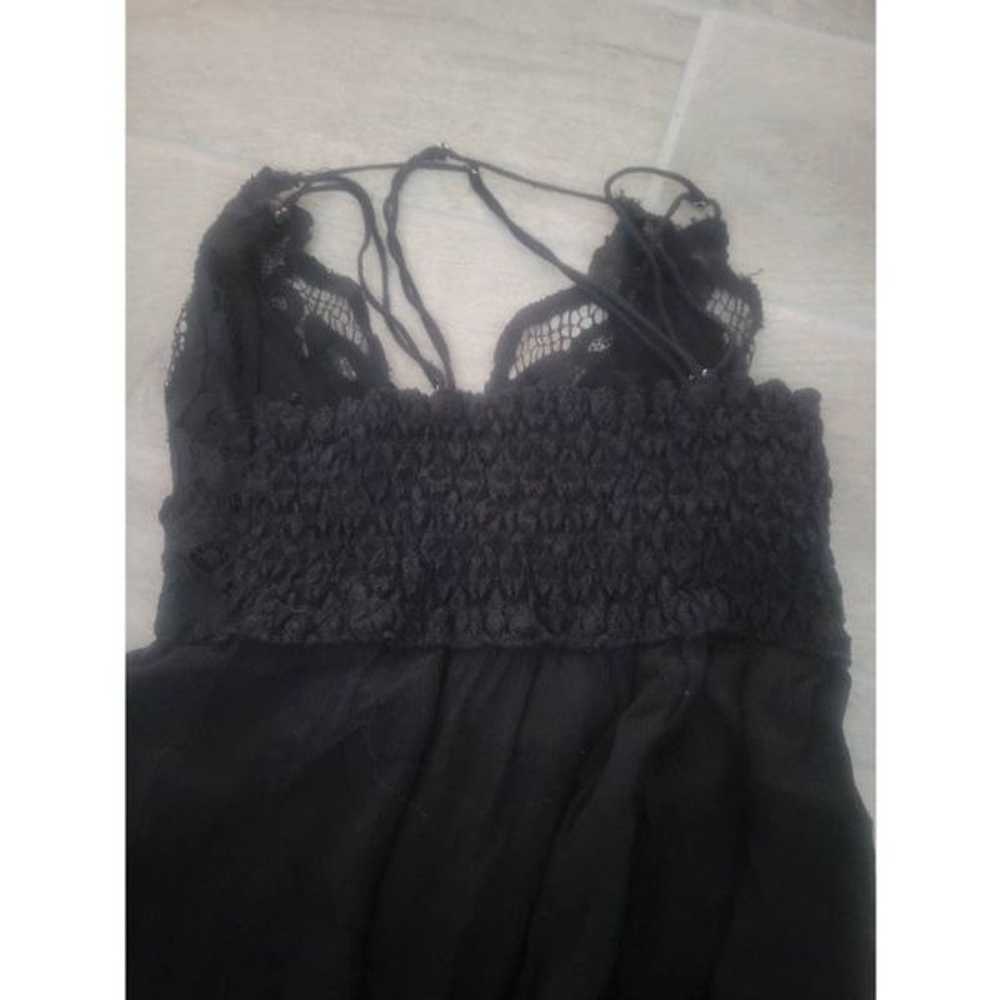 Free People Adella Crochet Lace Top Long Black Ma… - image 6