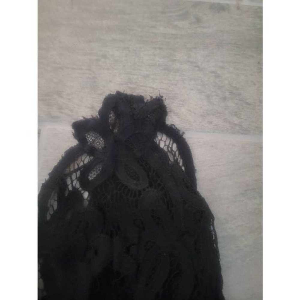 Free People Adella Crochet Lace Top Long Black Ma… - image 7