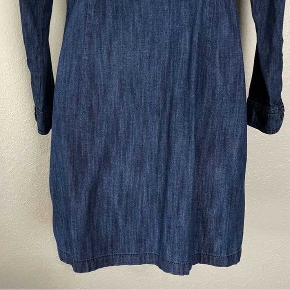 Boden denim button front 3/4 sleeve jean dress po… - image 10