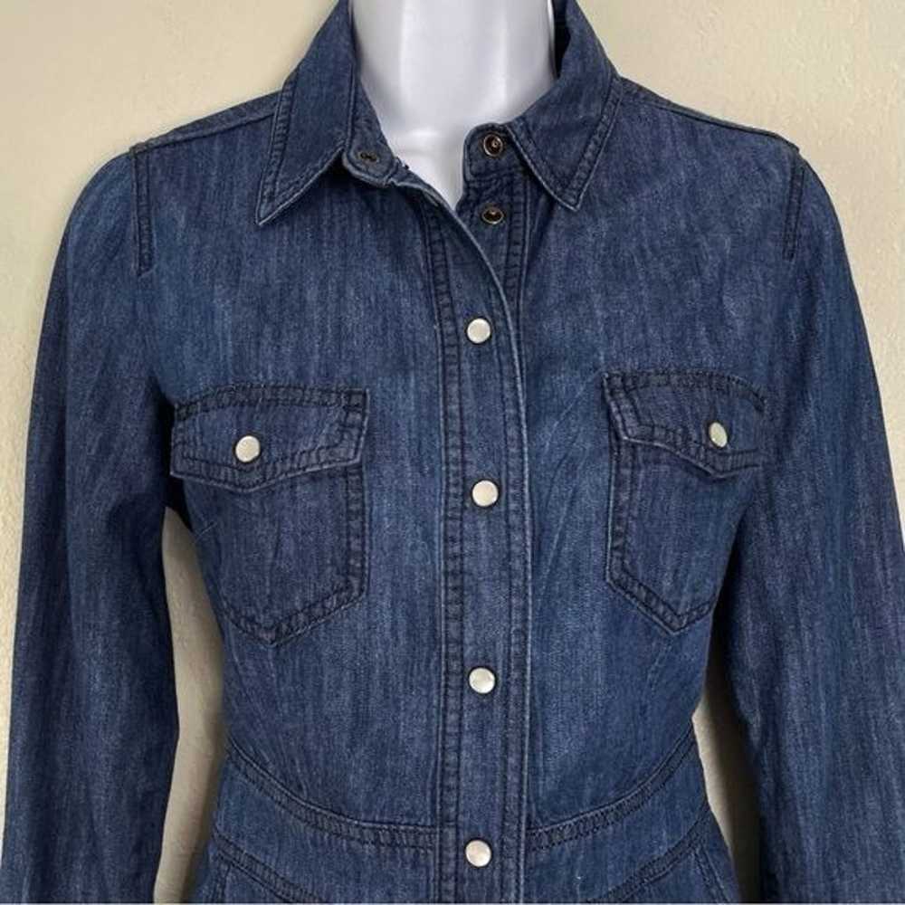 Boden denim button front 3/4 sleeve jean dress po… - image 3