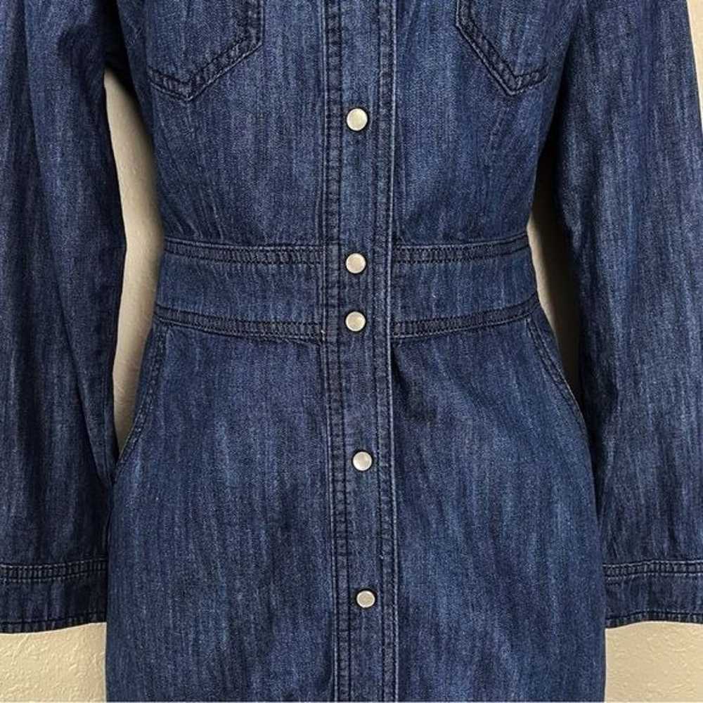 Boden denim button front 3/4 sleeve jean dress po… - image 4