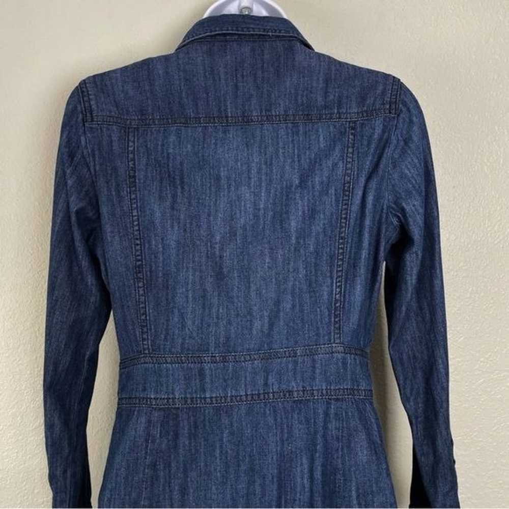 Boden denim button front 3/4 sleeve jean dress po… - image 8