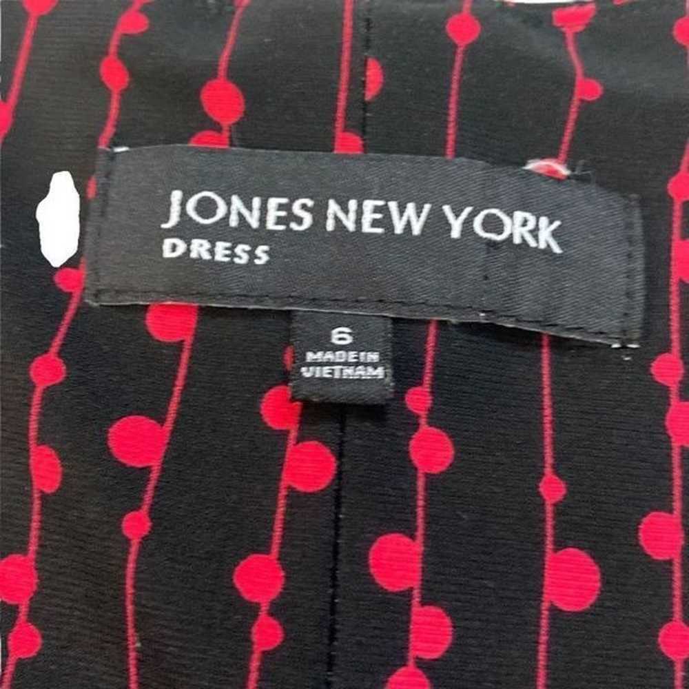 Jones of New York Dress Black & Red Capped Sleeve… - image 8