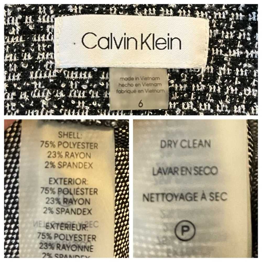 Calvin Klein Dress Bell Sleeve Sheath Black White… - image 11