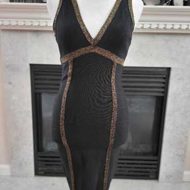 Guess Black and Gold Sleeveless Bodycon Dress