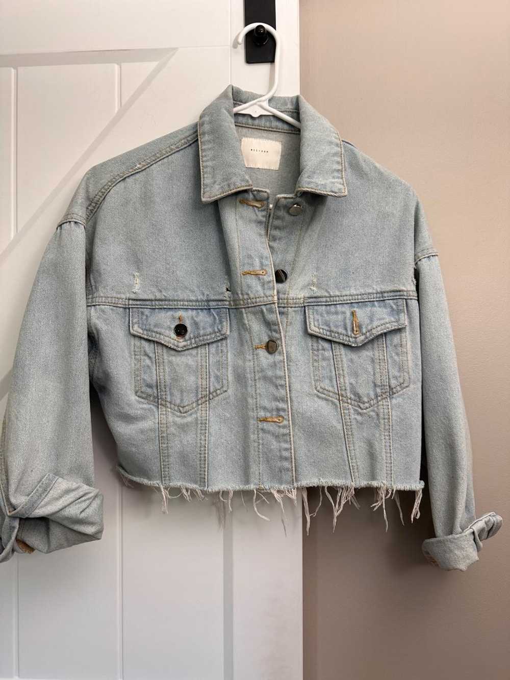 All row Cropped denim jacket (S) | Used, Secondha… - image 1