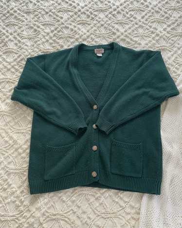 Carriage Court Sport 90s Green Button Up Knit…