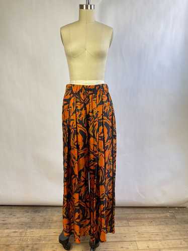Raquel Allegra Silk Pattern Pants (2) | Used,… - image 1