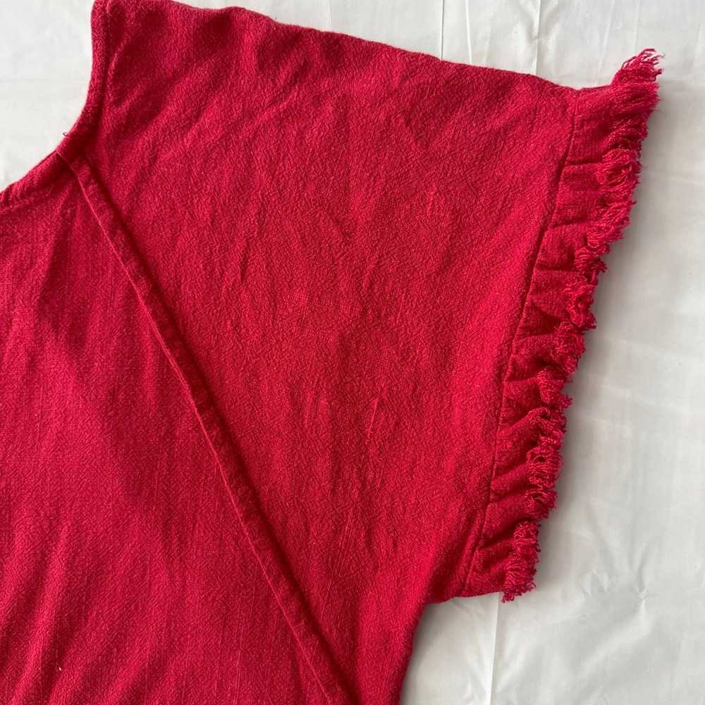 Umgee Women's Short Ruffle Sleeve Linen cotton Dr… - image 5