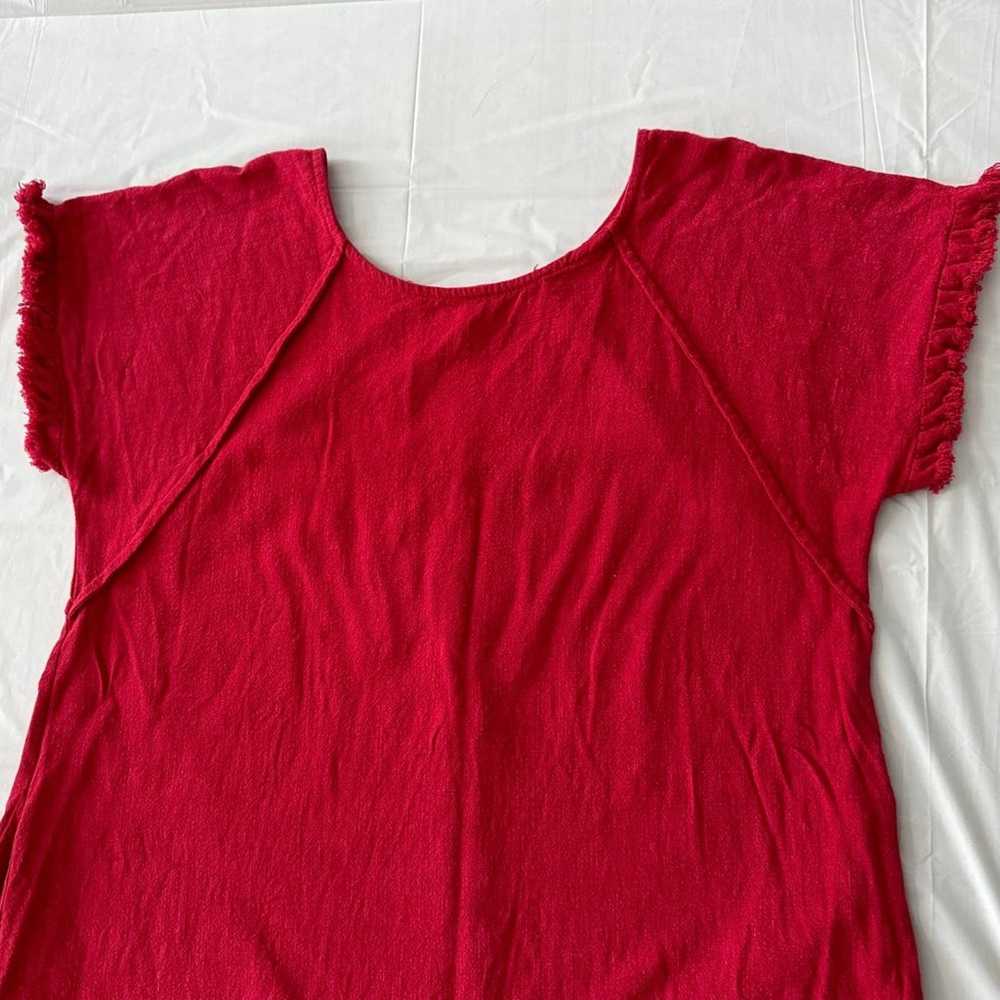 Umgee Women's Short Ruffle Sleeve Linen cotton Dr… - image 6
