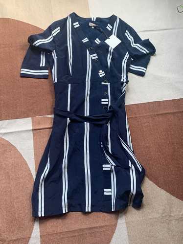 Frances Austen (new) striped silk wrap dress (M) … - image 1