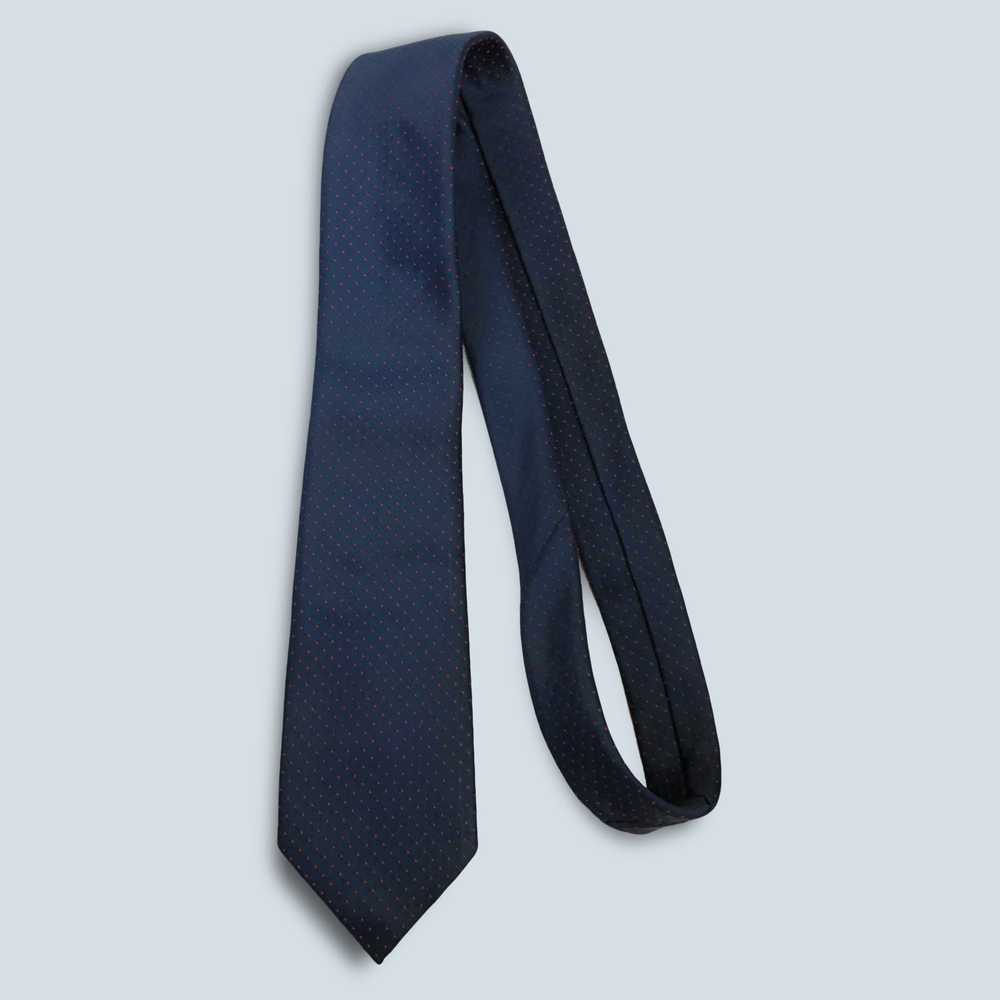 70s Vintage Navy Blue and Red Dot JOHNNY CARSON N… - image 6