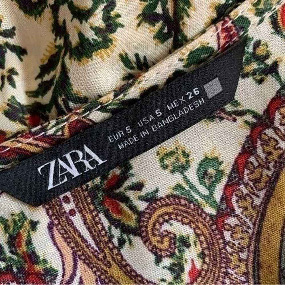 Zara Oversized Bohemian Print Midi Dress Cream, R… - image 9
