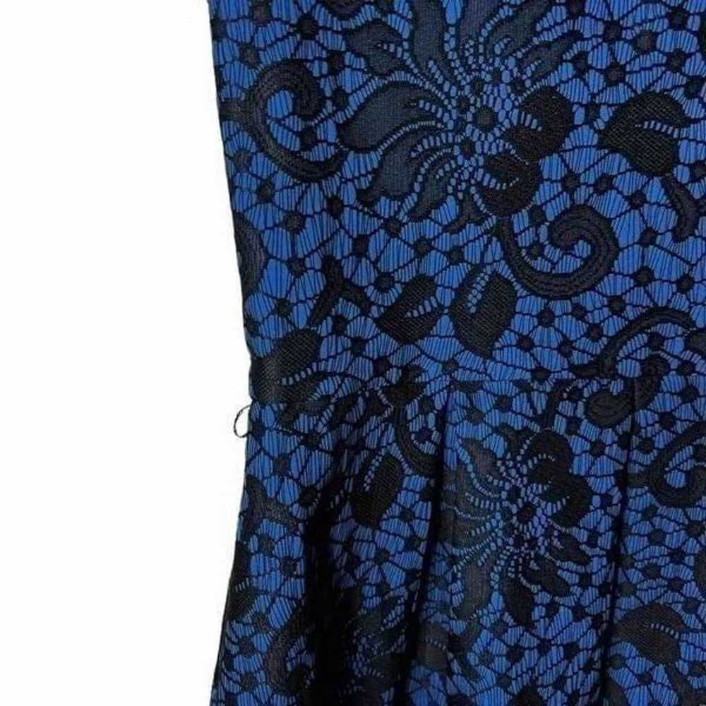 Neiman Marcus Blue with Black Lace Fit & Flare Co… - image 3