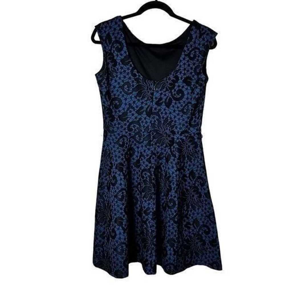 Neiman Marcus Blue with Black Lace Fit & Flare Co… - image 5