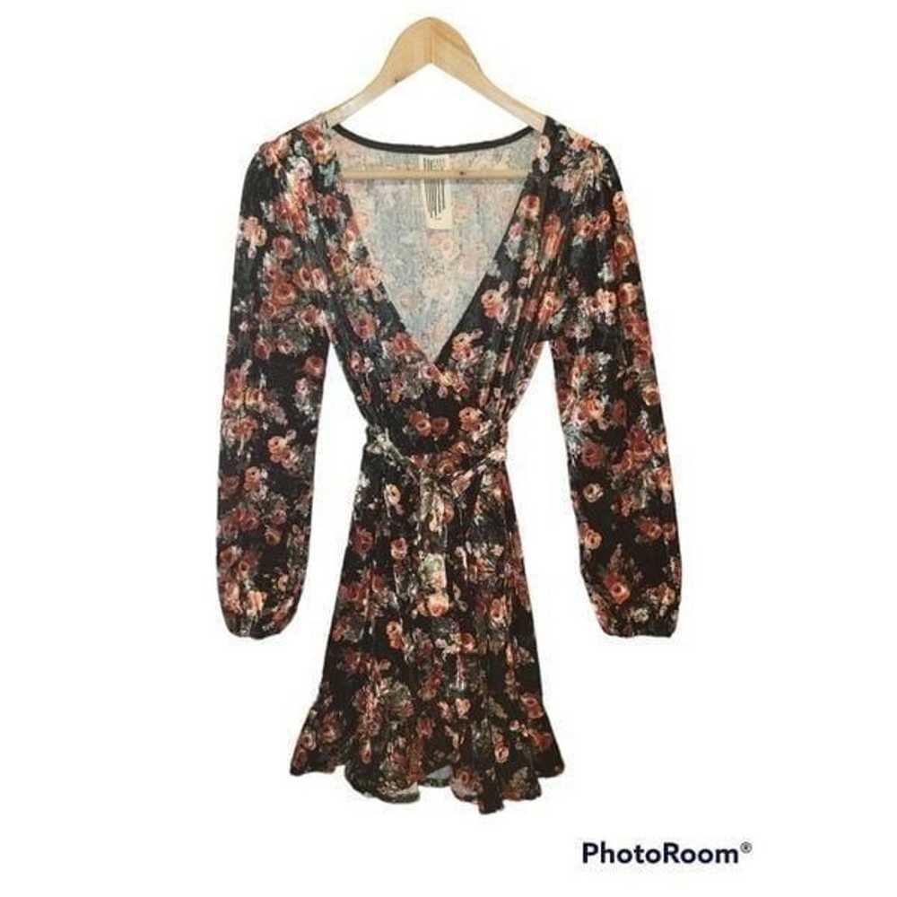 NWOT Free People Velvet floral wrap dress Color B… - image 5