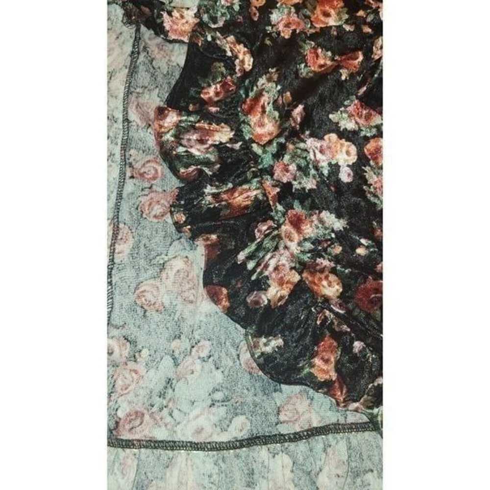 NWOT Free People Velvet floral wrap dress Color B… - image 8