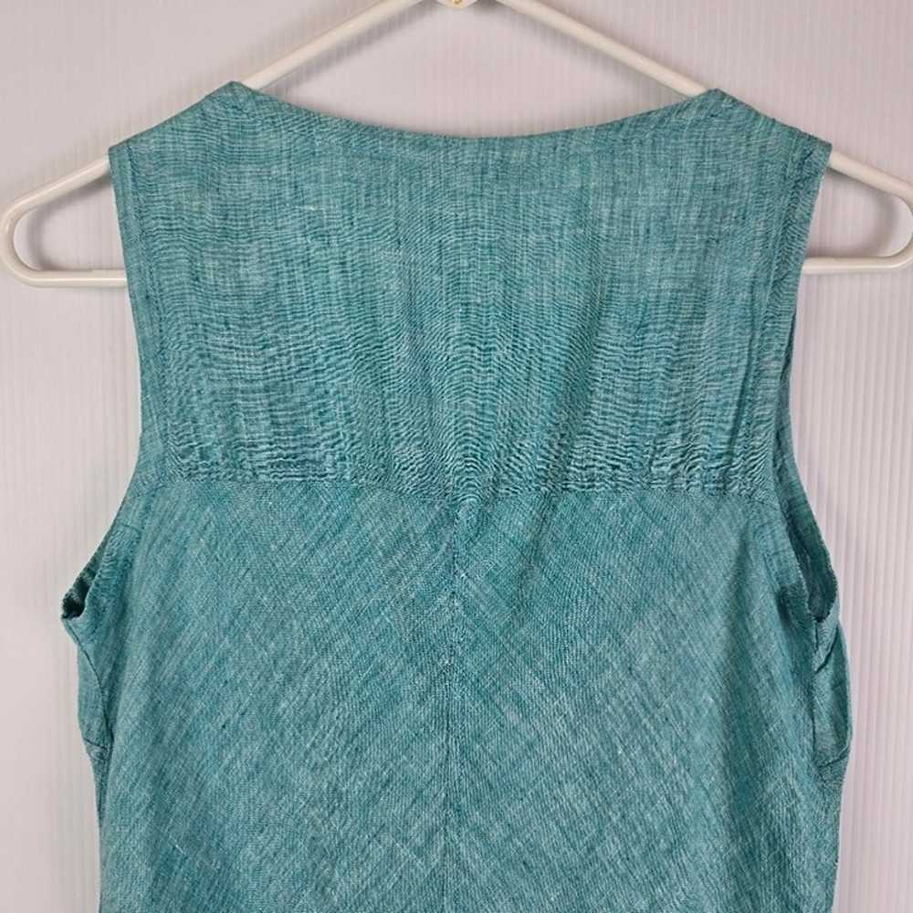 Horny Toad 100% linen turquoise A-line knee lengt… - image 6