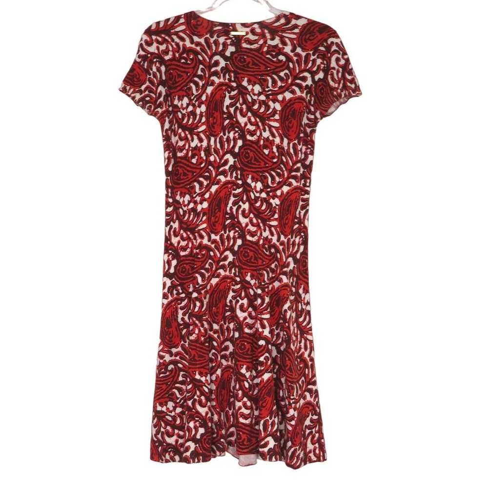 Michael Kors Red Paisley Dress Short Sleeve A-Lin… - image 2